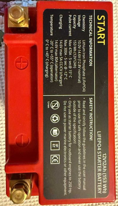 Baterie start/crank lifepo4 REBELCELL