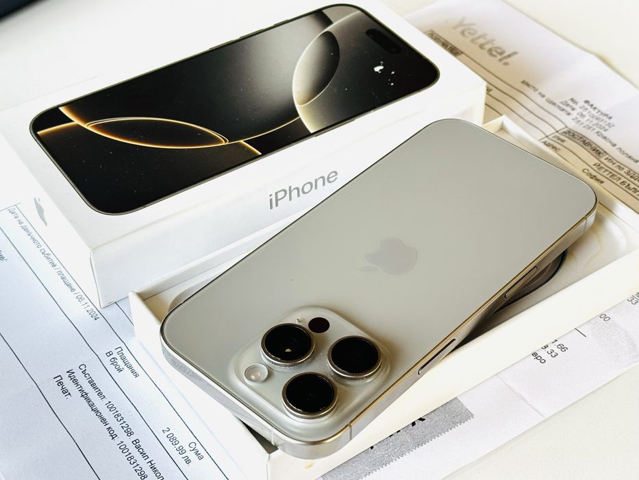 Iphone 16 Pro 128GB Natural Titanium Гаранция 2 години
