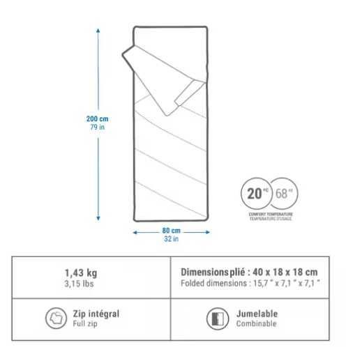 Спален чувал Ultimcomfort памучен, 20 градиса.