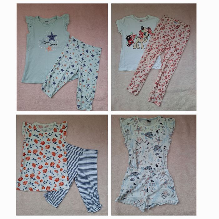 Salopeta 122-128 pantaloni scurti blugi pijamale vara tricouri 6, 7ani
