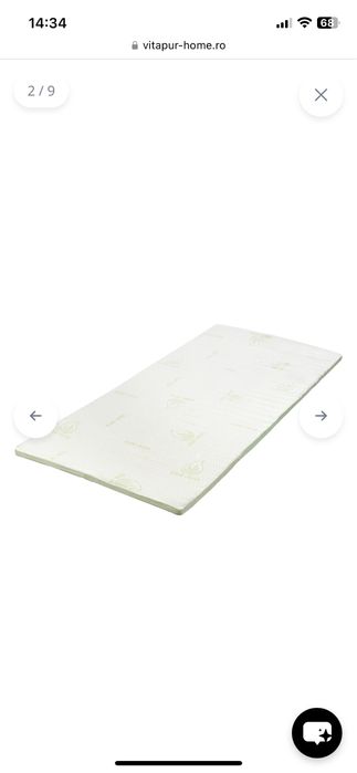 Topper 160 x 200 - roll up cun inaltimea de 4 cm