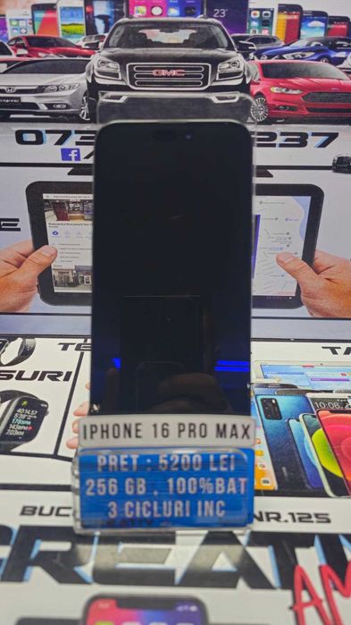 IPHONE 16 PRO MAX 100%BATERIE 3 Incarcari /CreativAmanet