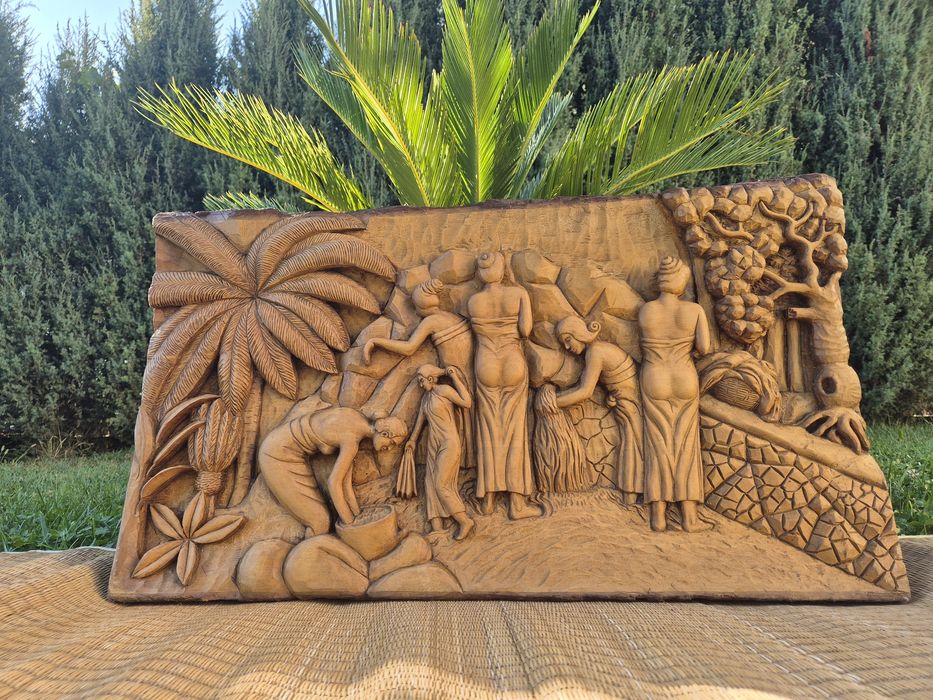 Tablou 3D sculptat în lemn masiv - basorelief