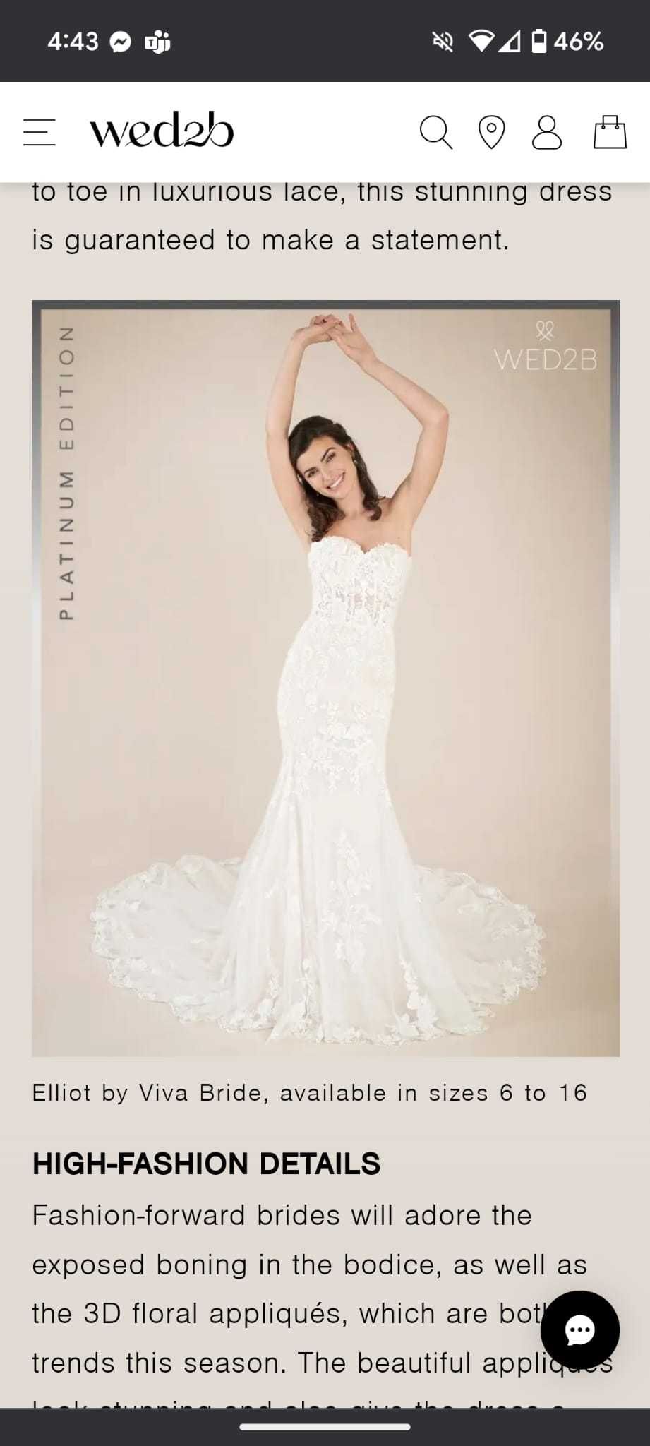 Wedding Dress WED2B - Platinum Edition -- Elliot by Viva Bride