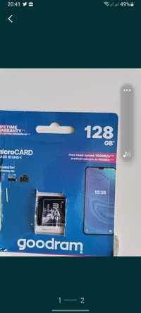Vand Card 128 GB, cu adaptor, nou, deschis pentru proba,produs nou,