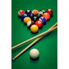 bile de biliard / tacuri, creta, postav masa biliard pentru copii