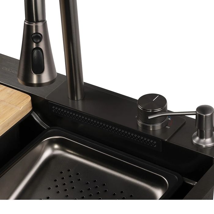 Мултифункционална кухненска мивка със сатенено покритие CASCADA