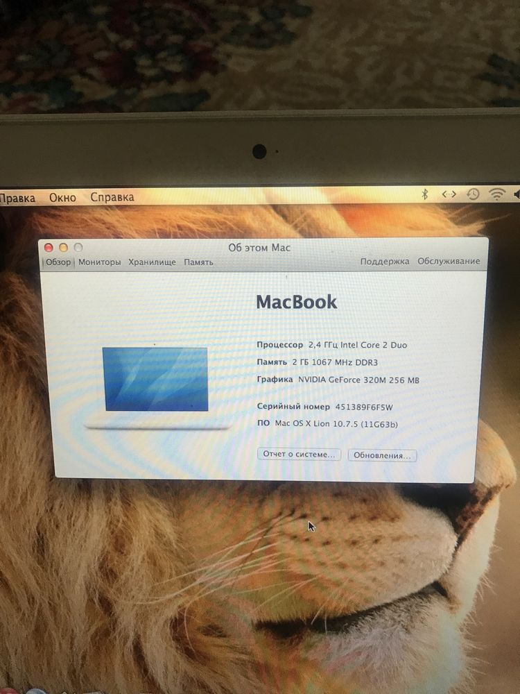 Macbook 2009 2 gb 256 gb