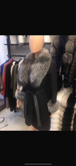 Palton lana Alpaca si blana naturala