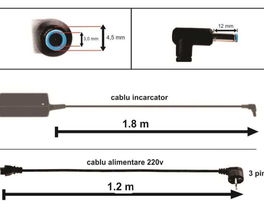 Incarcator HP original mufa albastra