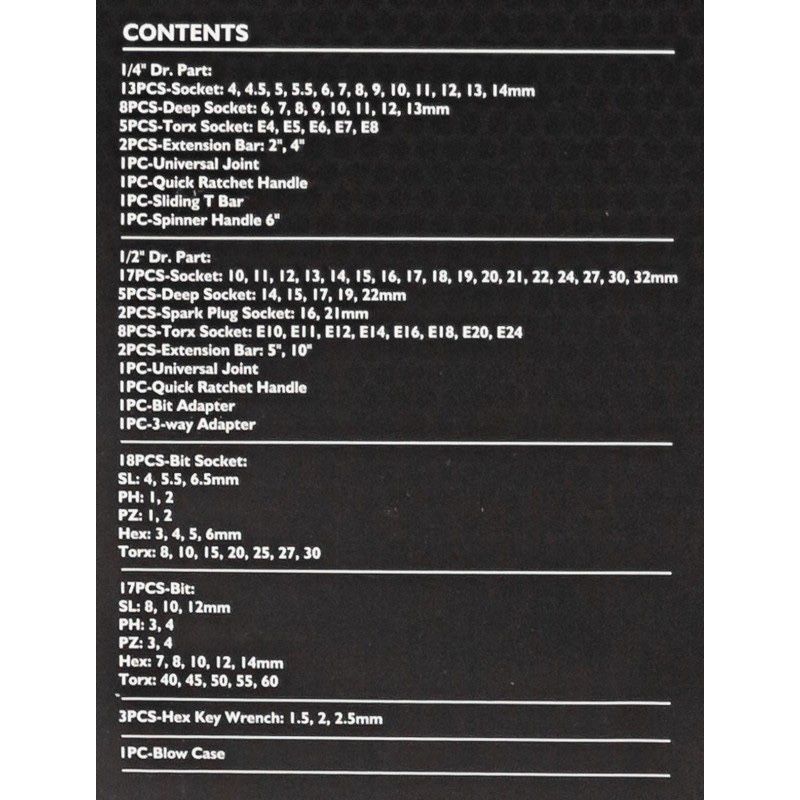 Гедоре 108 части 1/2” и 3/4”  JCB TOOLS