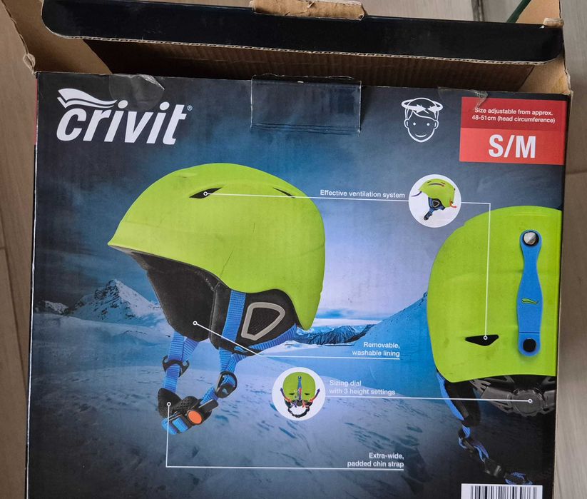 Детска каска и очила за ски S/M Crivit