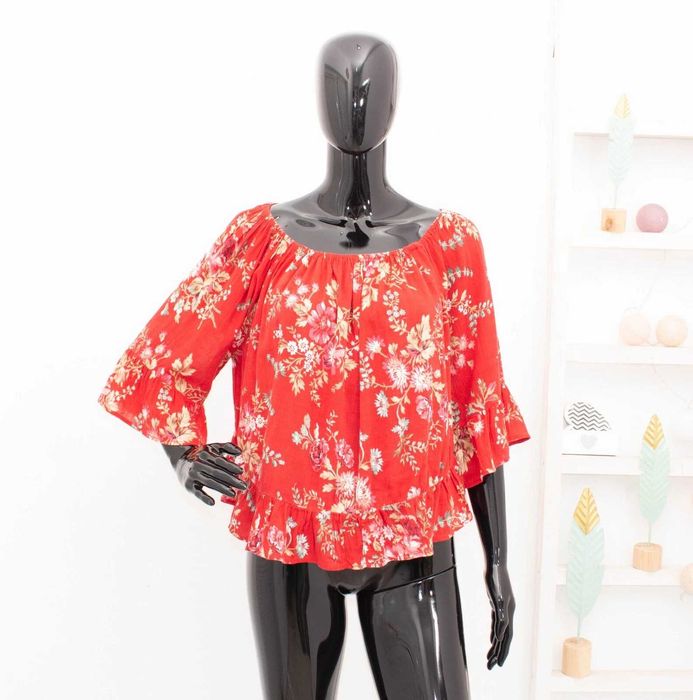 RALPH LAUREN Denim & Supply дамска бохемска блуза на цветя червена М