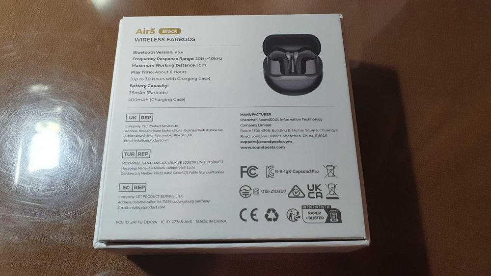 Беспроводные наушники SoundPEATS Air5 ANC Bluetooth 5.4 шумоподавление