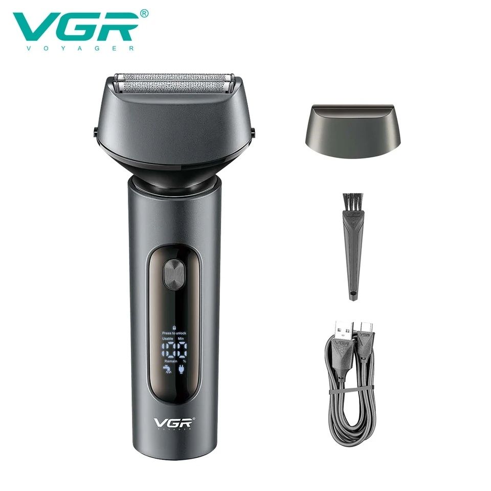 VGR V-381 PRO Aparat de ras electric, afisaj LCD, Incarcare USB, DRY W