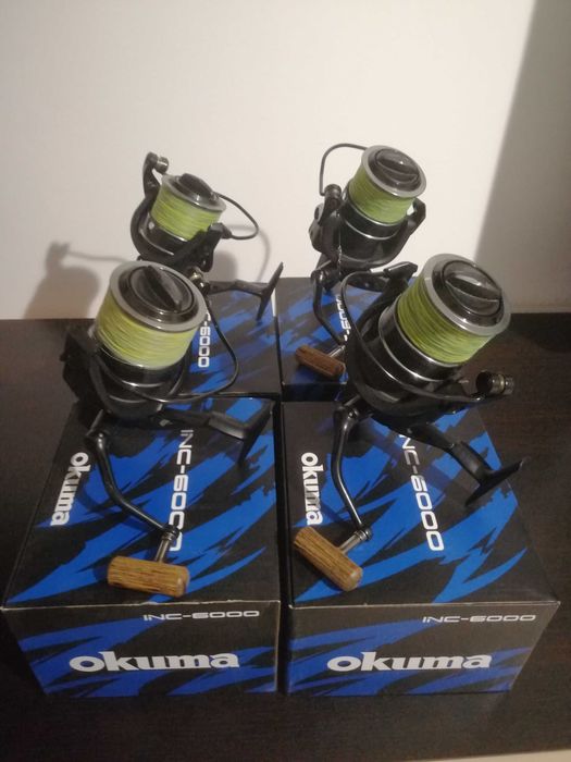 4 Mulinete impecabile Okuma Inception 6000 echipate cu fir de 0.28