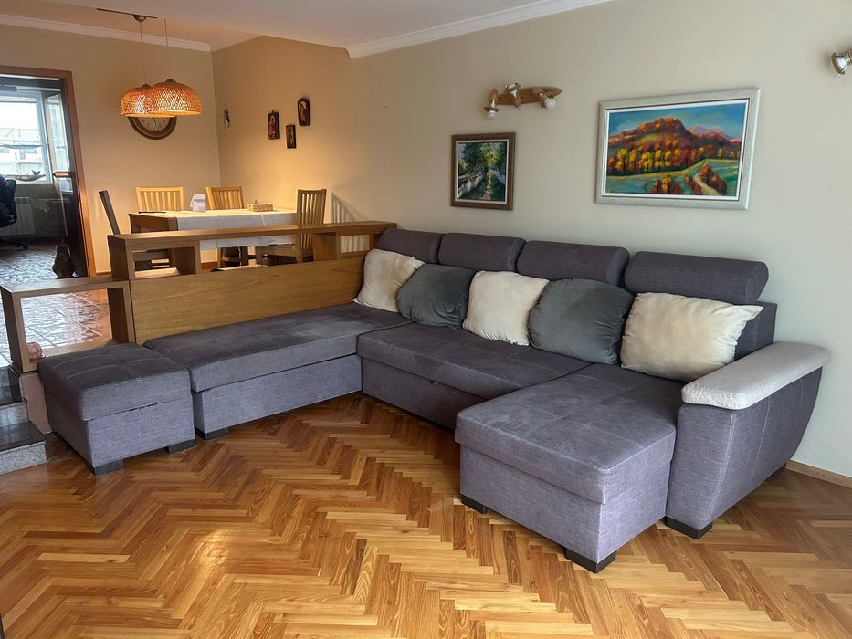 П образен разтегателен диван с 2 ракли, 2 лежанки