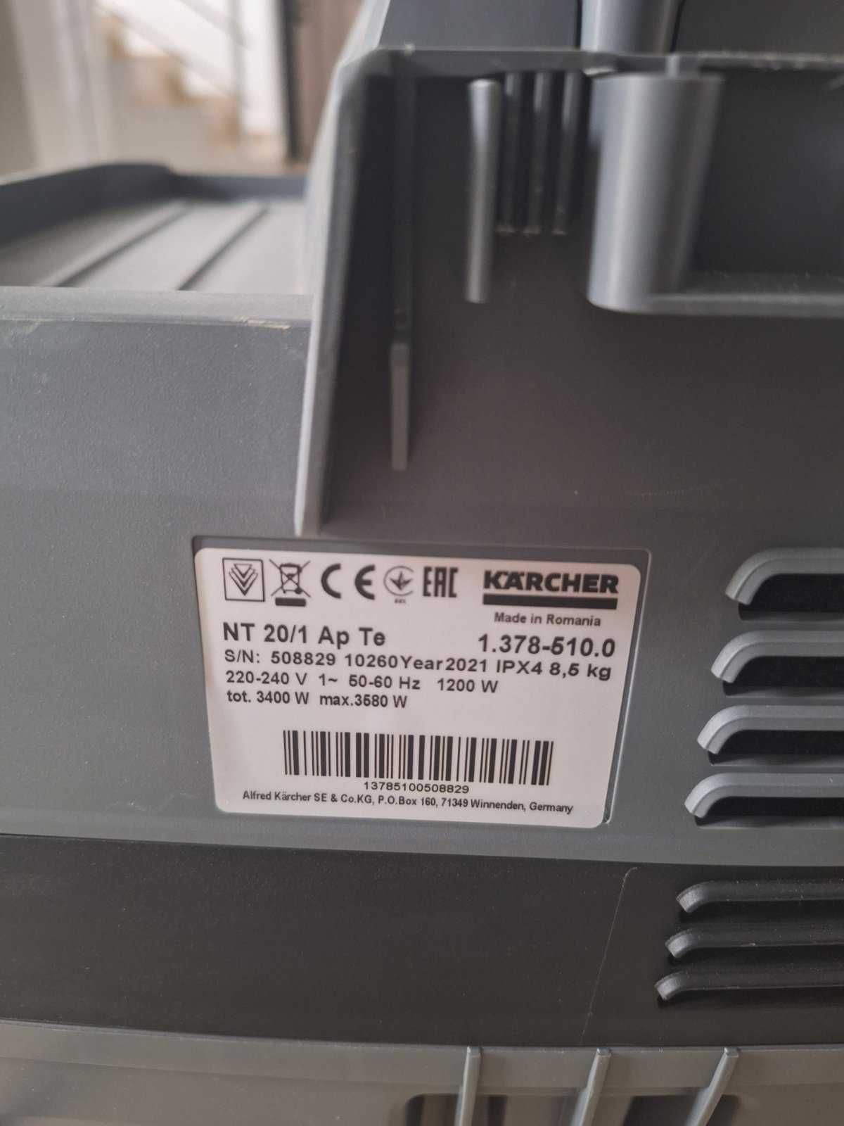 Прахосмукачка Karcher NT 20/1 Ap Te 1380W 20l с електрически контакт