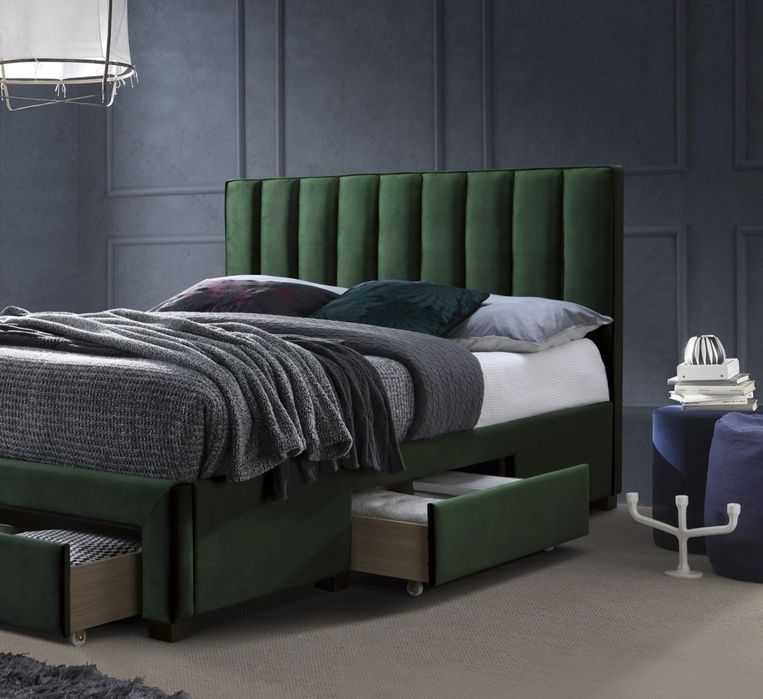 Тапицирано легло Grace Тъмнозелено 140/200