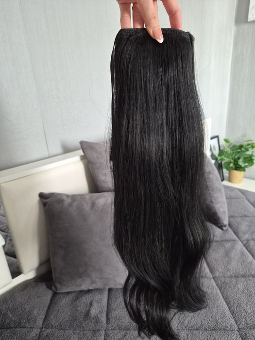 Естествена Опашка (Indian Hair) - 100 гр, 60 см , цвят: Черен!