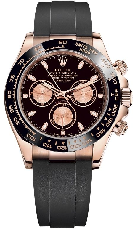 Часовник Rolex Daytona Rose Gold Black Dial Oysterflex