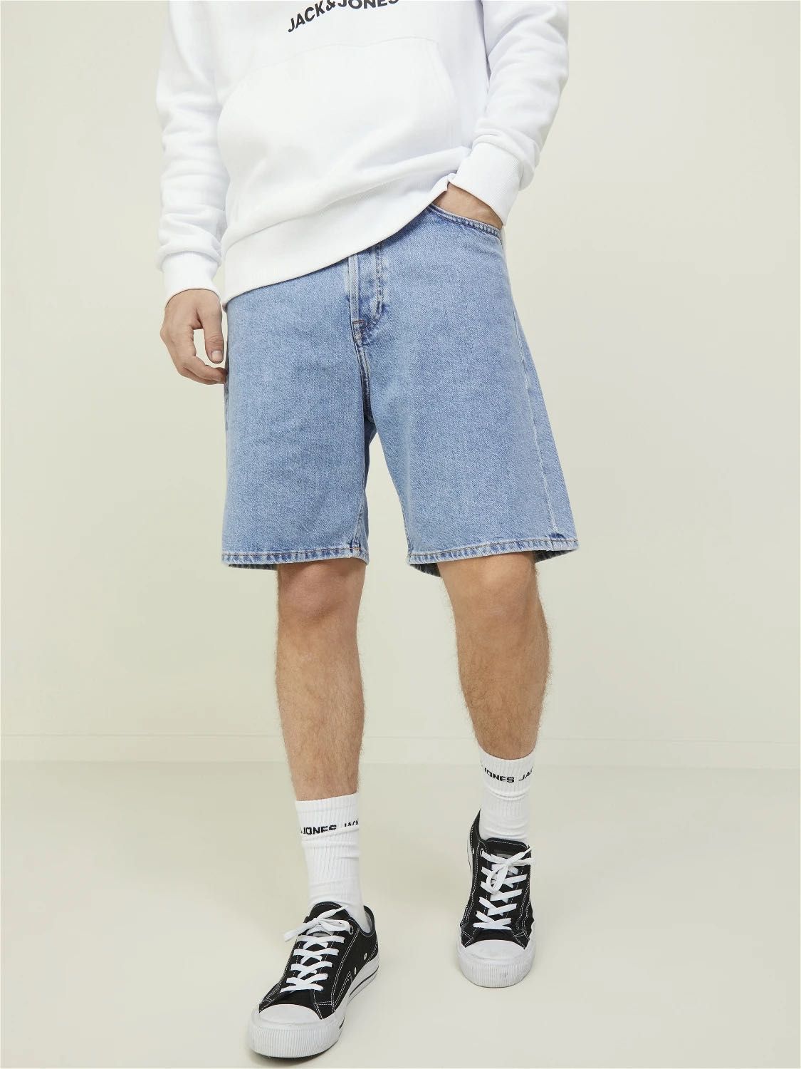 JACK&JONES Loose Fit Denim Shorts ,MEN ,XL