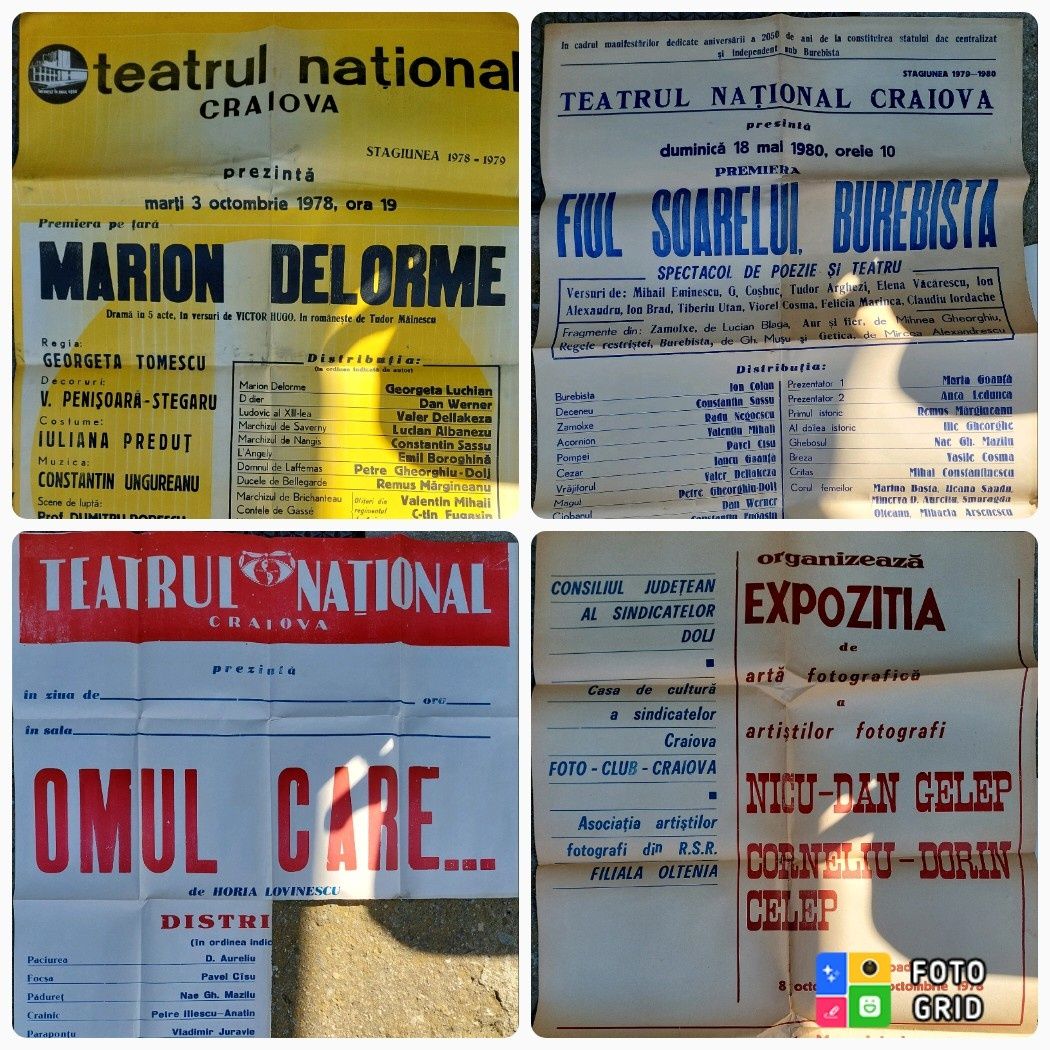 Lot afise vechi și broșuri rare de colectie Teatrul din Craiova
