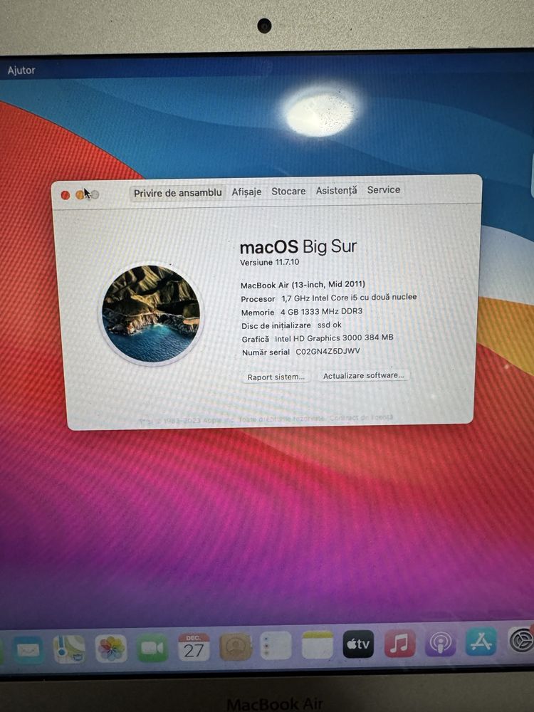 MacBook Air i5   13 inch macOS Big Sur