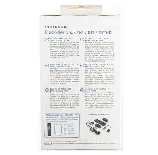 ТВ декодер Metronic 441625 TDT Dongle Stick DVB-T2 HEVC HDMI USB