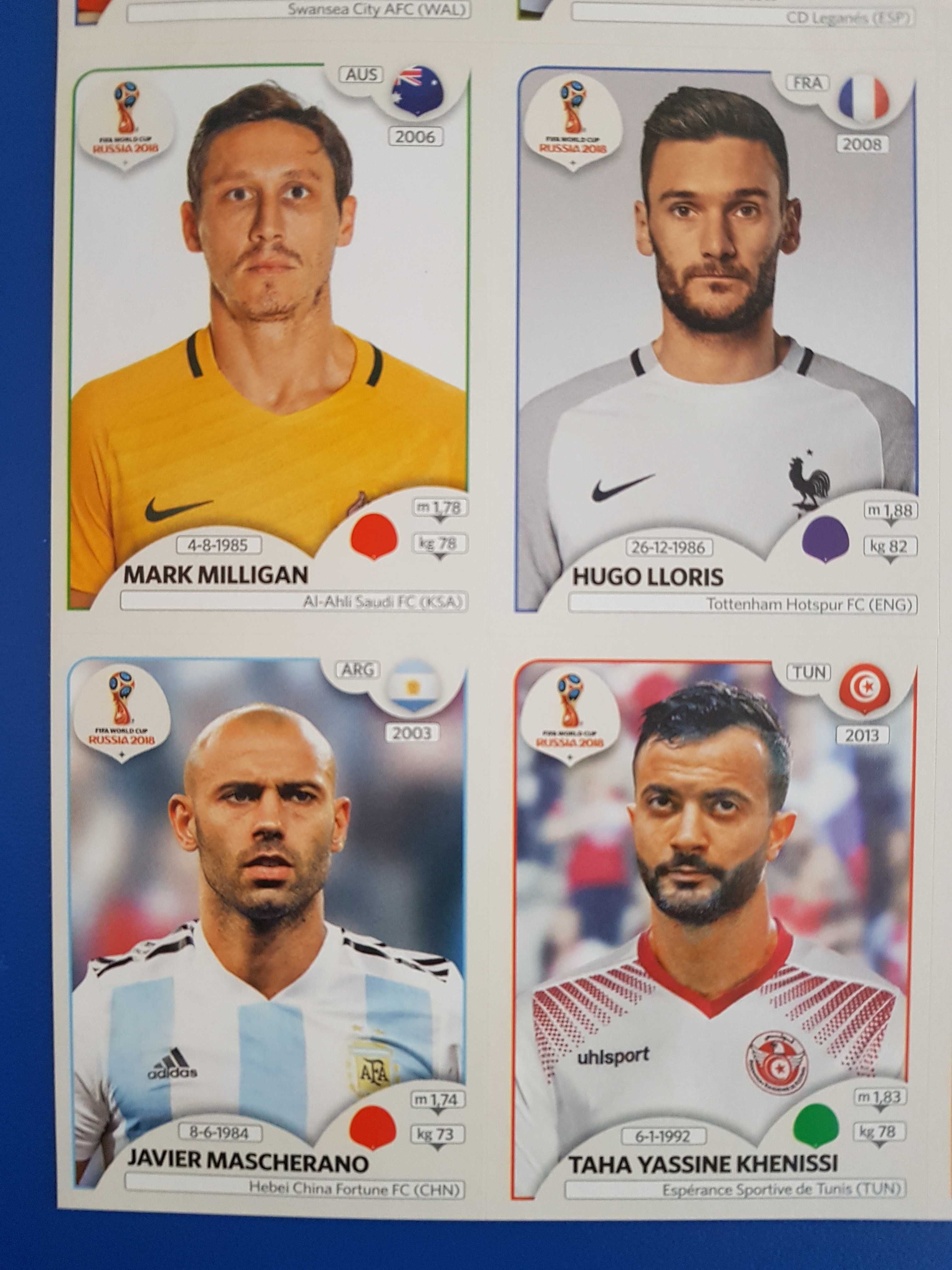 Panini stickers sheet World Cup Russia 2018