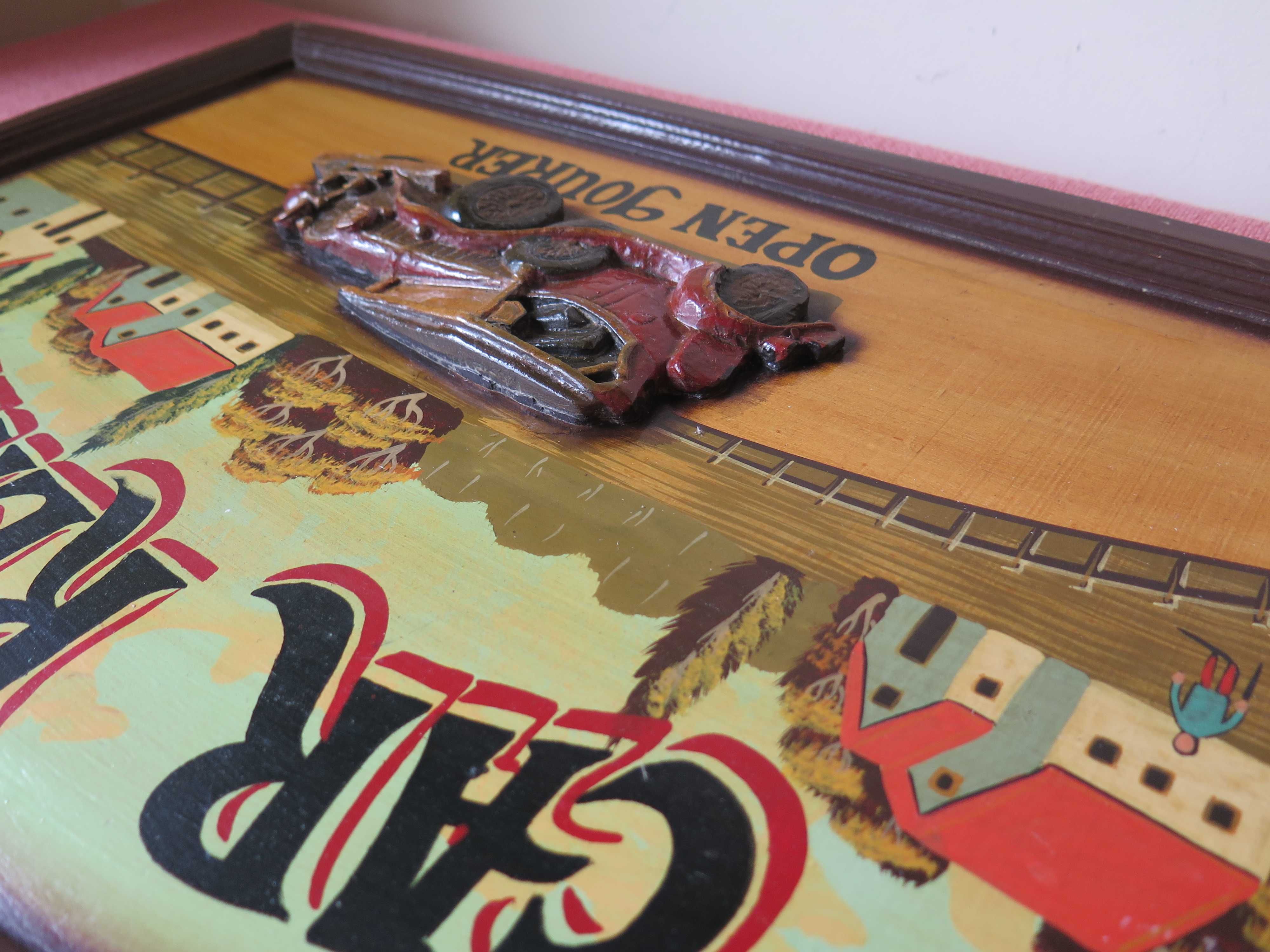 Автомобили под наем,стара, рекламна
табела 3D, English