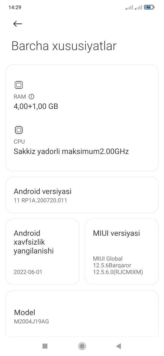 Redmi 9 4/64 bir oy kafolat