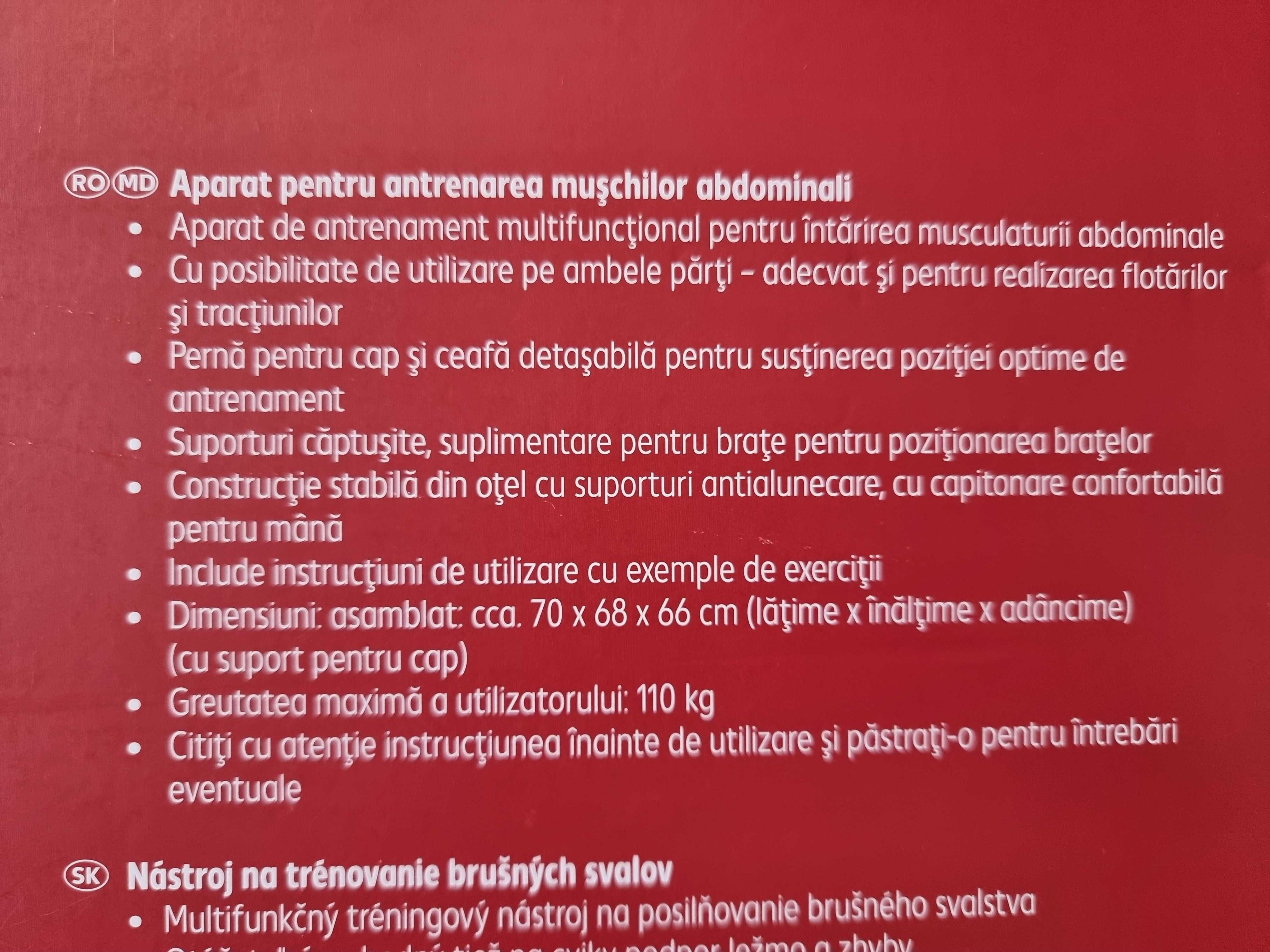 Aparat abdomene, nou sigilat, gimnastica musculatura