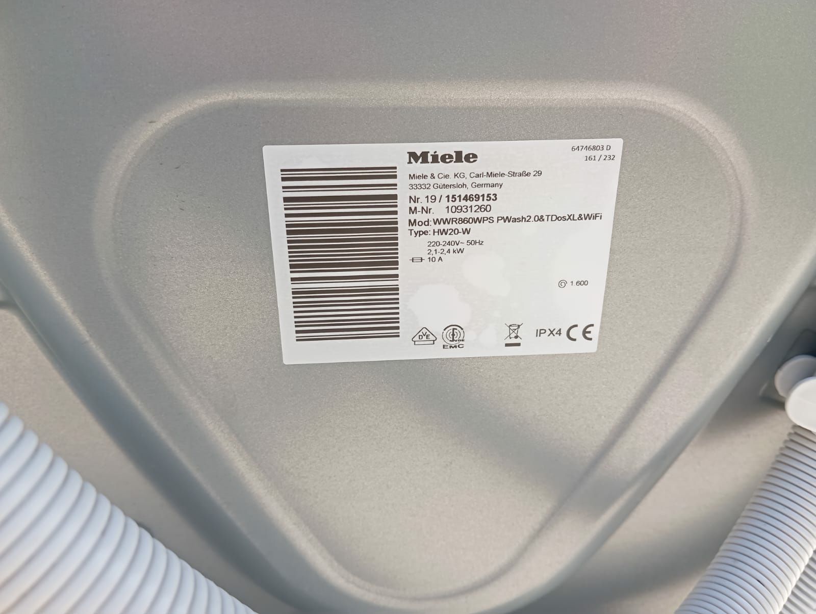 Masina de spalat Miele WWR 860 WPS,wi -fi,9kg