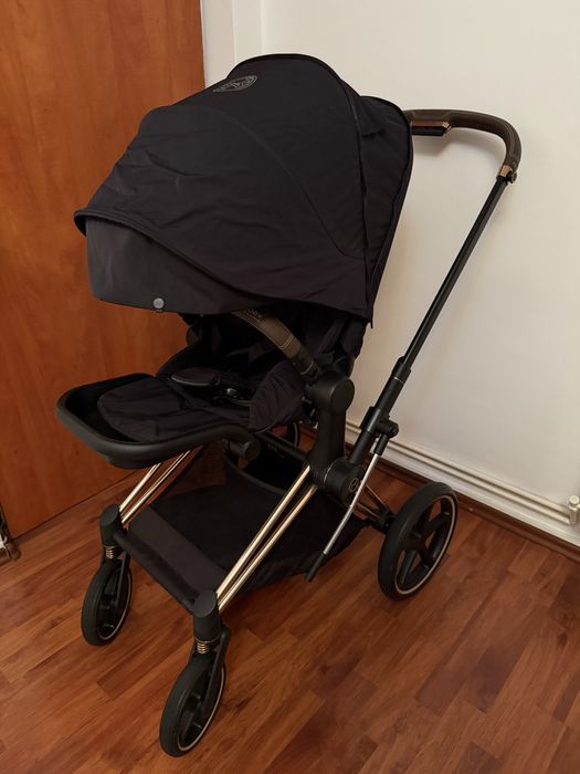 Cybex Priam 4 SE Deep Black, 2-in-1 (Landou + Scaun) + Accesorii