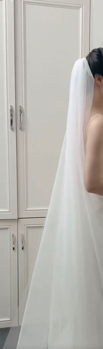 Voal mireasă nou, dublu, de 3 m.