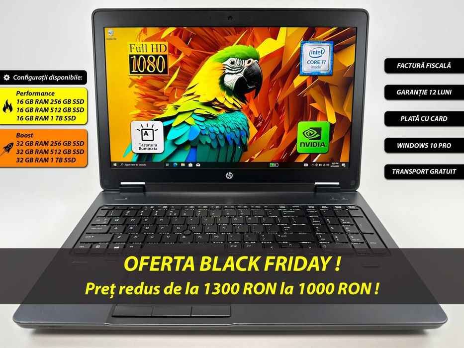 Laptop HP ZBOOK 15 i7 16 gb ram 15 inch Gaming Nvidia Garantie 1 an