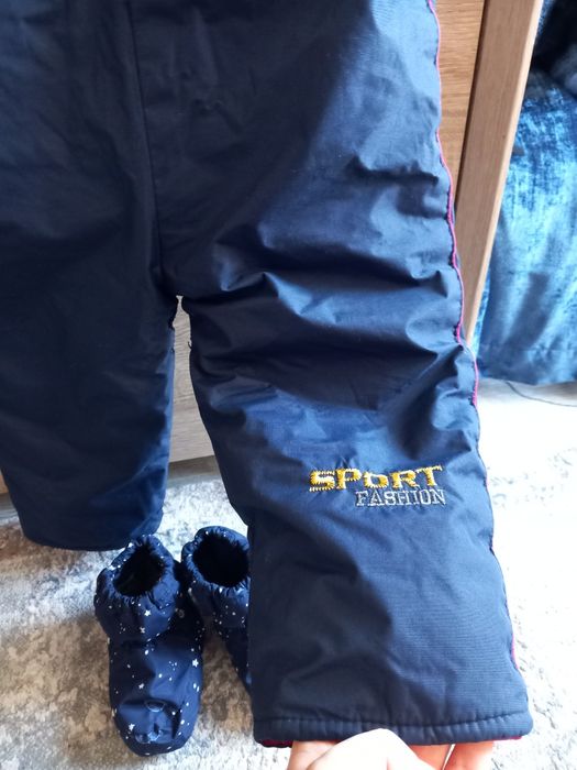 Salopeta iarnă băiat 86 + botosei hidrofug 19/21 H&M