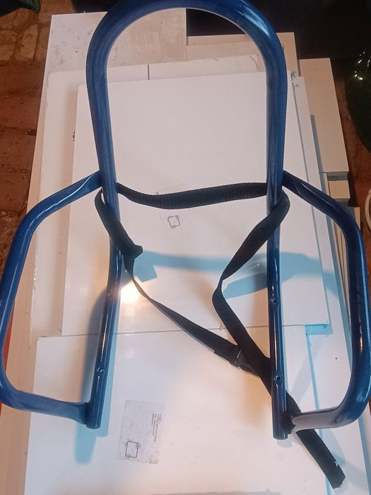 Sanie metalica cu spatar, maner si sac imblanit, stare f buna, 270 le