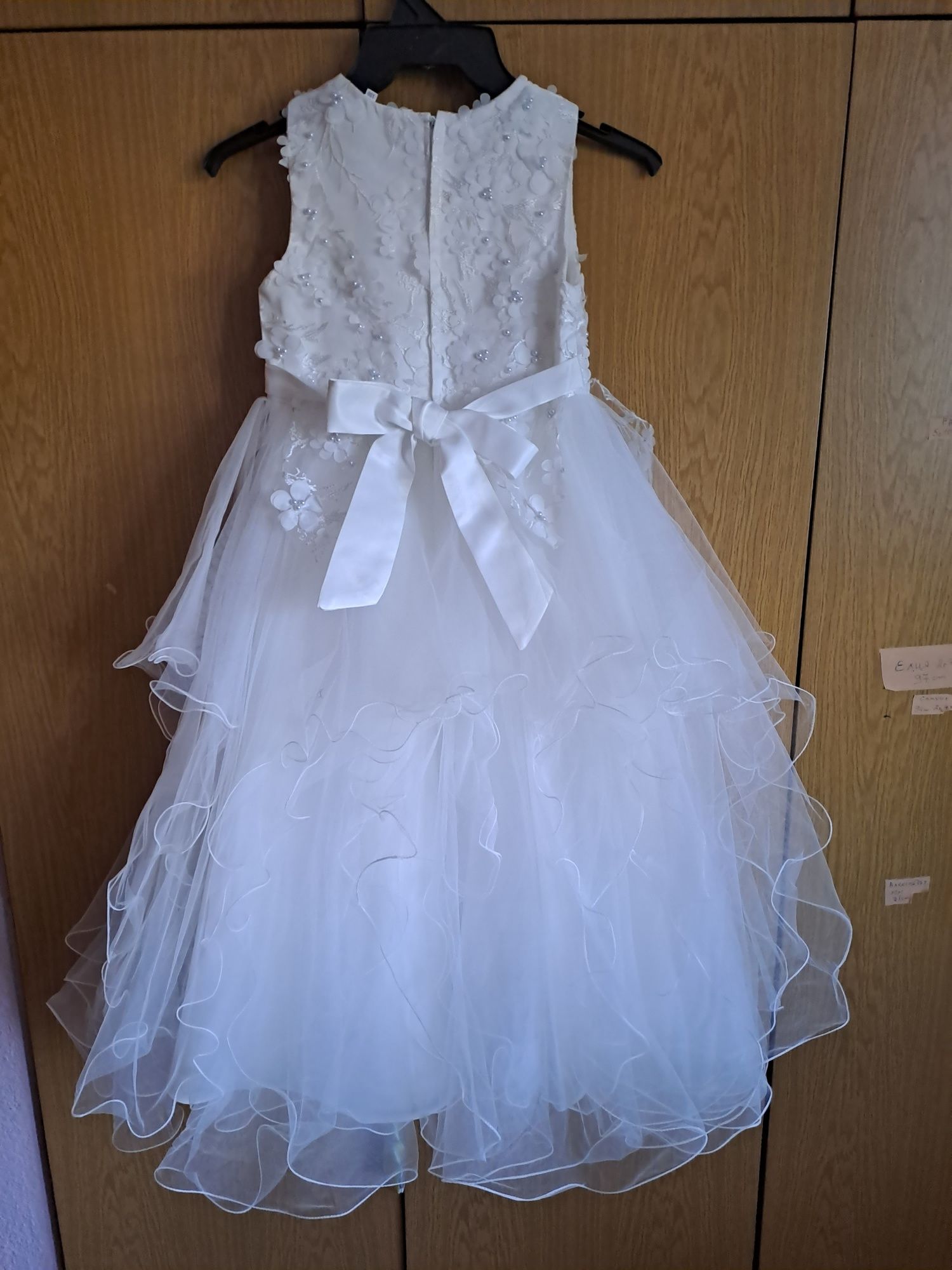 Бяла шаферска рокля - размер 128-134