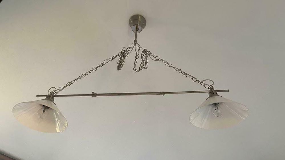 Lustra Ikea - alb cu argintiu