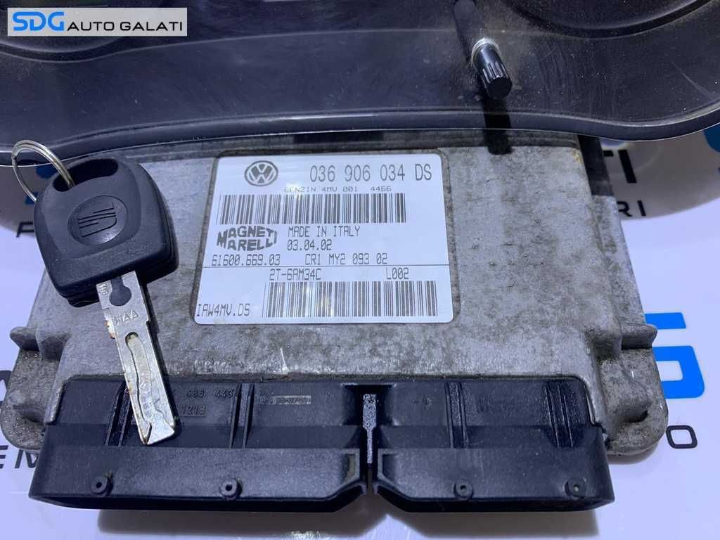 Kit Pornire ECU Calculator Motor Cip Cheie si Imobilizator Seat Leon 1M 1.6 16V BCB 1998 - 2006 Cod 036906034DS [L2265]