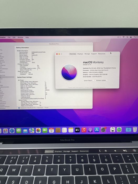 MacBook Pro (2016) 13inch 256GB SSD / 8GB RAM #40963