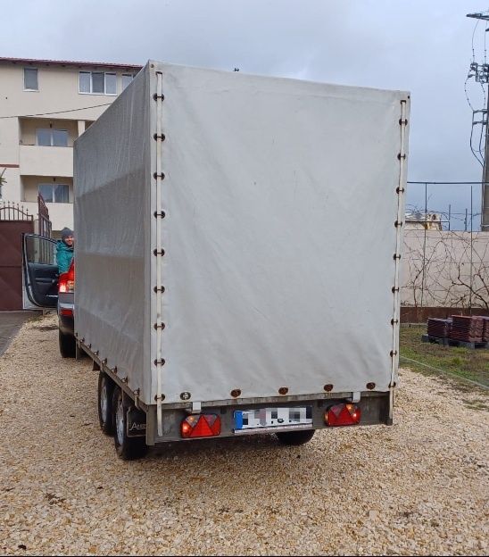 Remorca Anssems 2000 kg cu prelata, platforma, dublu ax,sistem franare