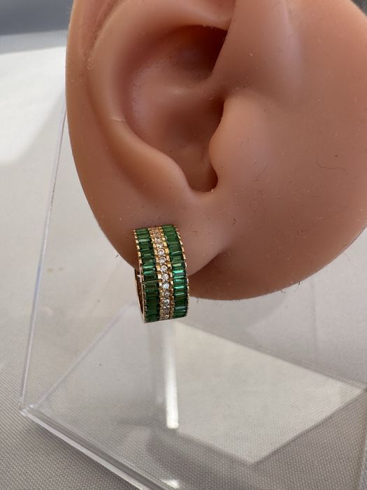 Cercei din aur si cubic zirconia