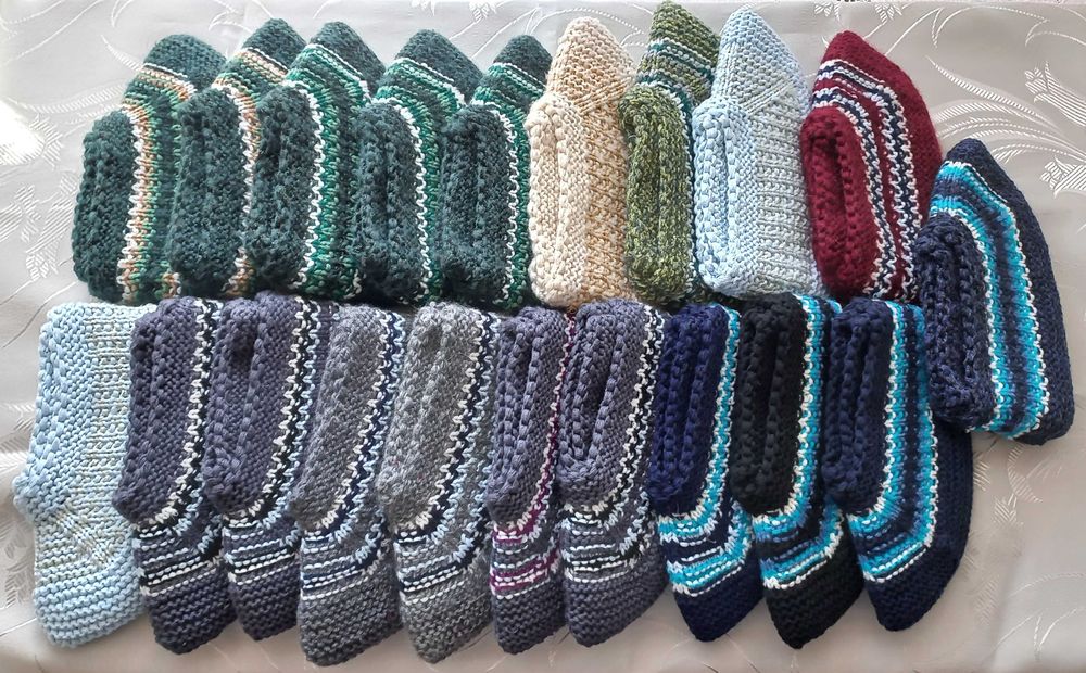 Домашно плетени терлици мъжки размери