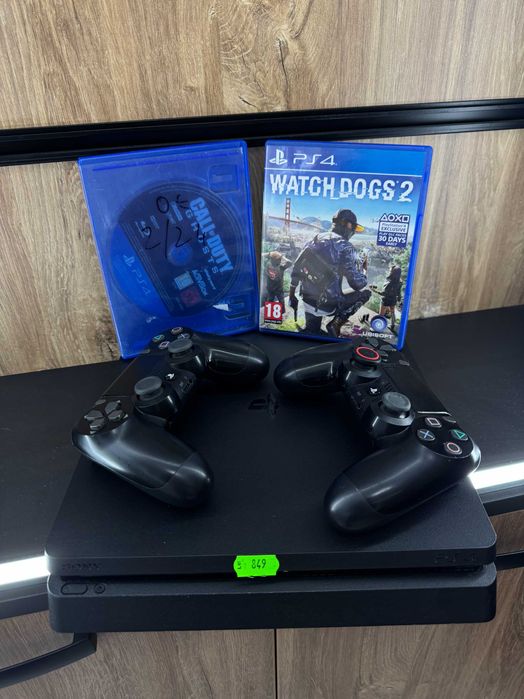 Garantie 24 Luni PlayStation 4 Slim 500GB 2 contr. 2 jocuri Cashbox