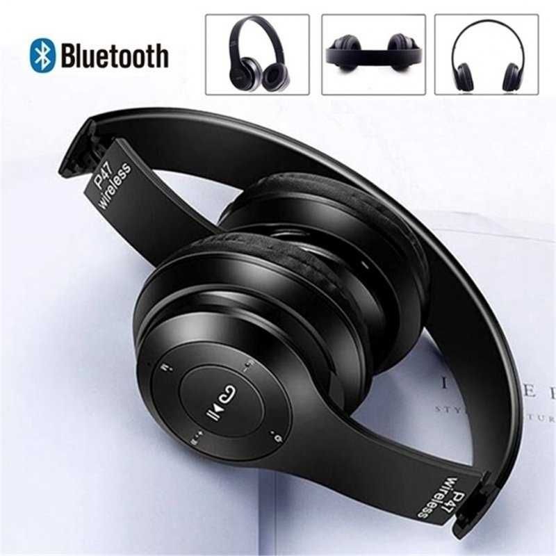 Безжични Bluetooth слушалки P47 Wireless, FM радио, MP3, Micro SD