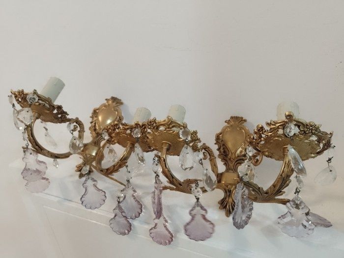 Superb set de aplice in stil francez din bronz masiv și element