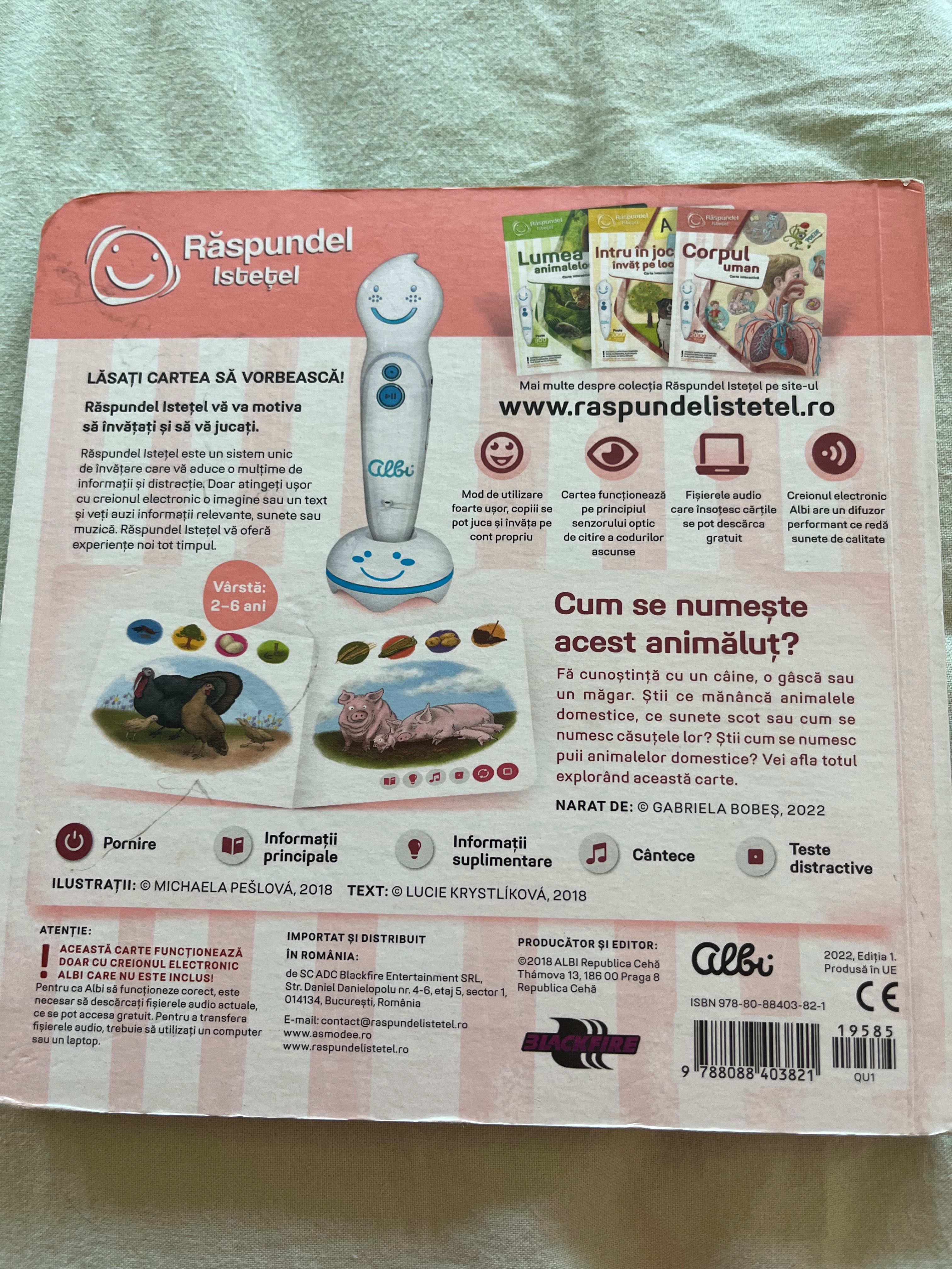Carte interactivă Animale domestice, Raspundel Istetel